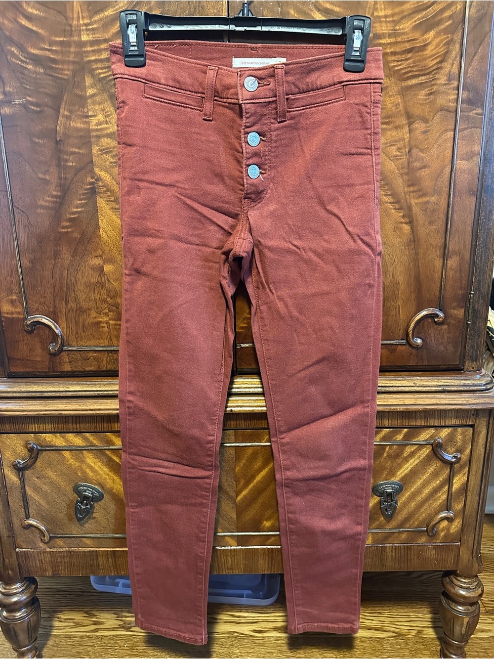 Levi's 311 Shaping Skinny Jeans in Rust Red